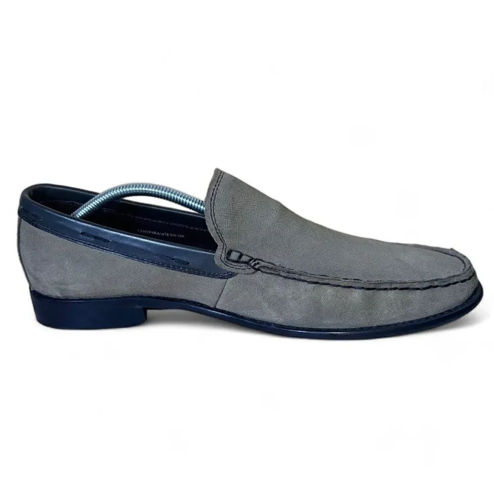 John Varvatos USA Star Slip-on Loafers Brown‎ / Grey Suede 7475 Men's 10M